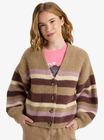 Marble Tiles Stripe - Slouchy Cardigan